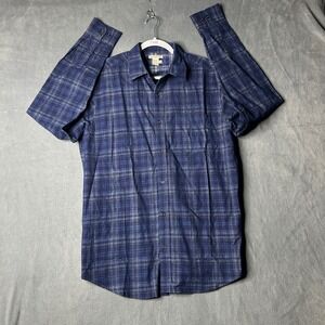 Carbon2Cobalt Plaid Flannel Shirt Long Sleeve Button Up Casual Mens M